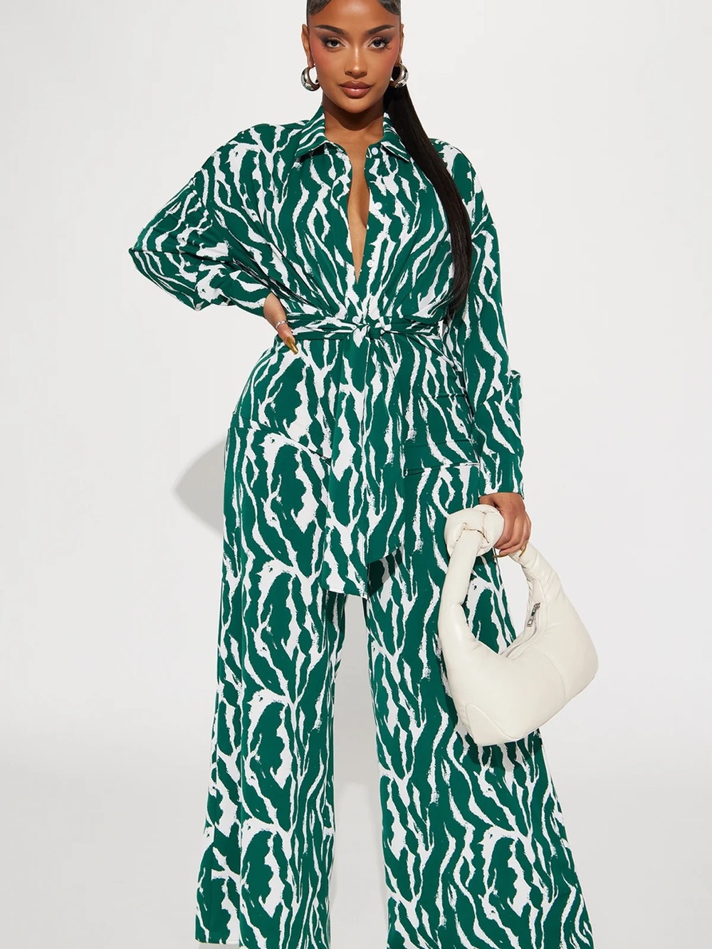 Gorgeous Green Zebra-Print Jumpsuit